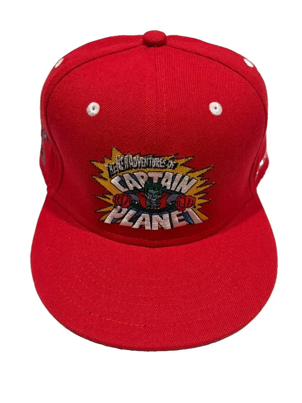 Headgear Classics Captain Planet Hat Fitted Flat Brim Men's Size 8 Red New
